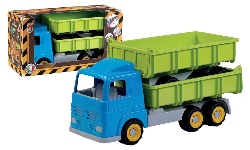 Camion de plage basculant double charge pour bac à sable avec roues douces