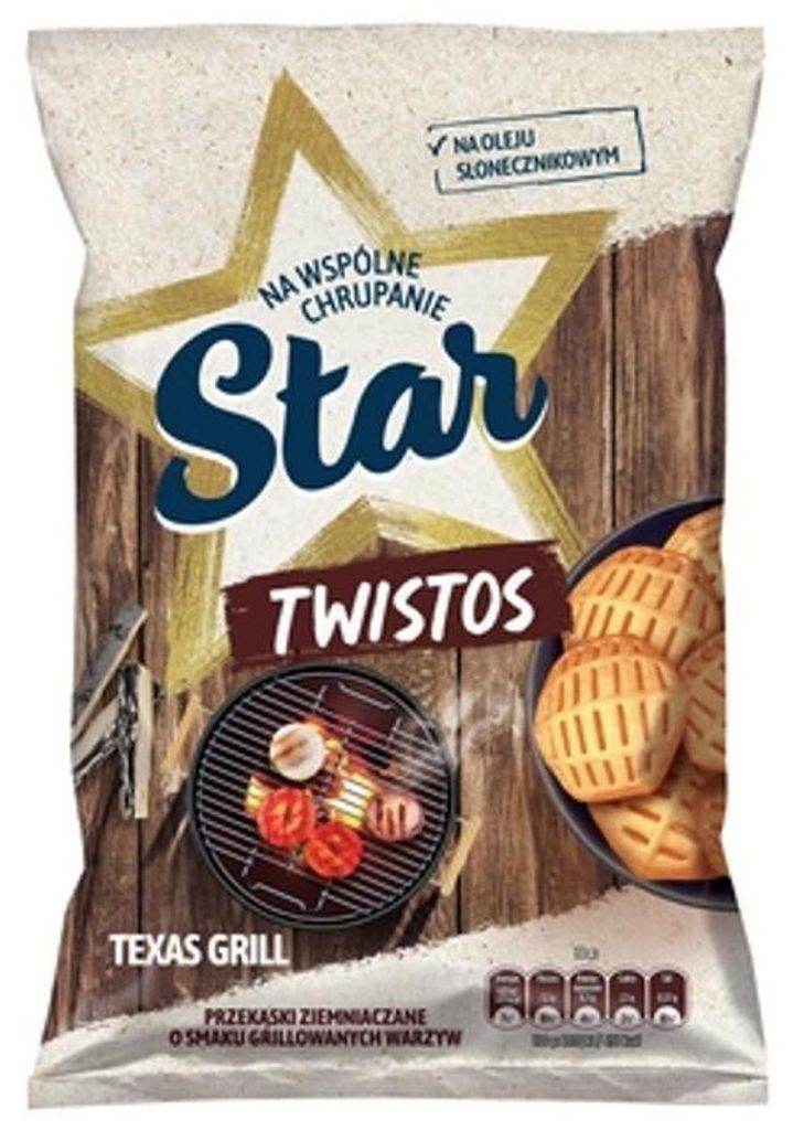 Chrupki ziemniaczane Star Twistos o smaku grillowanych Zdjęcie produktu 