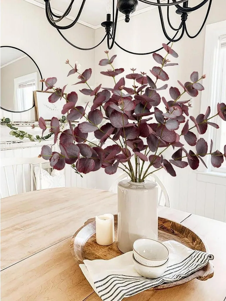 Set de 5 Branches Artificielles d'Eucalyptus, Décoration Intérieure - 4
