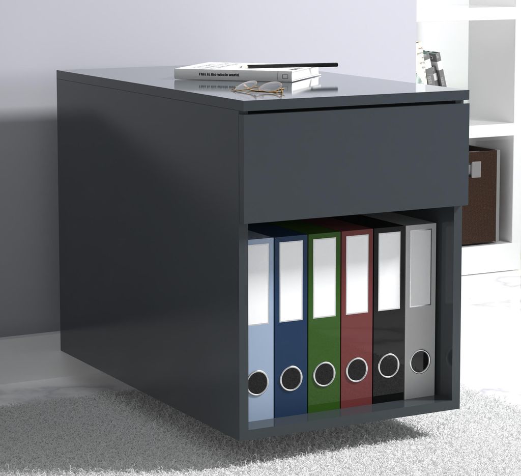 VCM Rollcontainer | Beistellcontainer mit Schubladen | Maße ca. H. 55 x B. 39 x T. 70 cm | Bürocontainer - Dalosa 1 Schublade