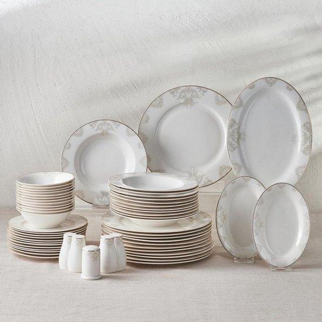 Okrúhla porcelánová jedálenská súprava pre 12 osôb, biela Obrázok produktu 