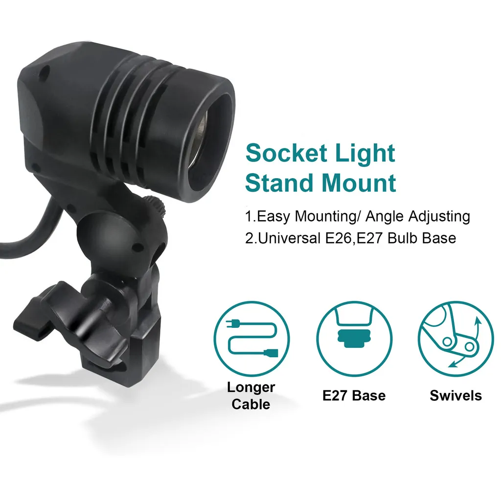 Spot LED Aquarium Zoomable E26 E27 avec statif et éclairage ajustable