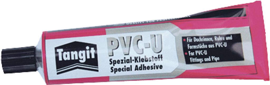 A tube of Tangit PVC-U special adhesive.