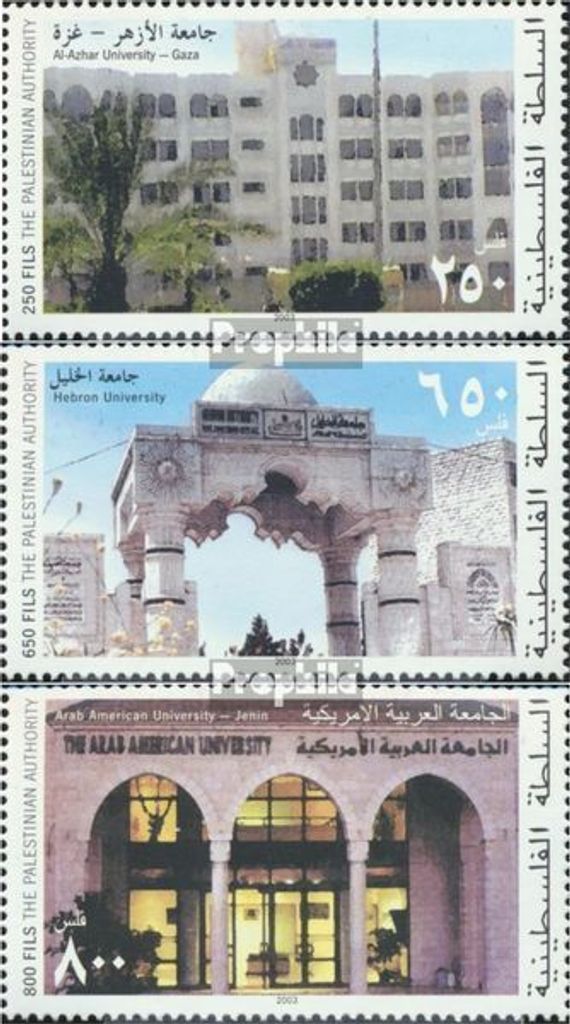 Briefmarken Palästina / Autonomiegebiet 2003 Mi 209-211 postfrisch Universitäten