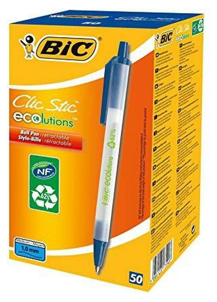 BIC M10 Clic Set 6 Penne A Sfera Retrattili Rosse - Punto Medio 0,4mm, Inchiostro Indelebile Per Carta Oleata E Termica