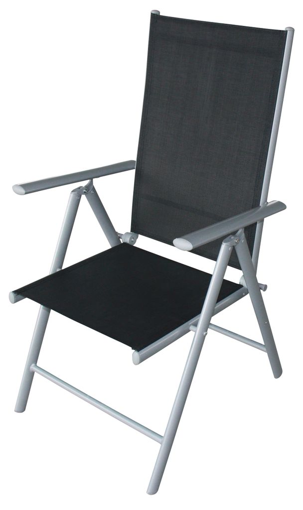 Klappsessel 4er-Set 56x65,5 cm Aluminium Grau Textilene Produktbild 