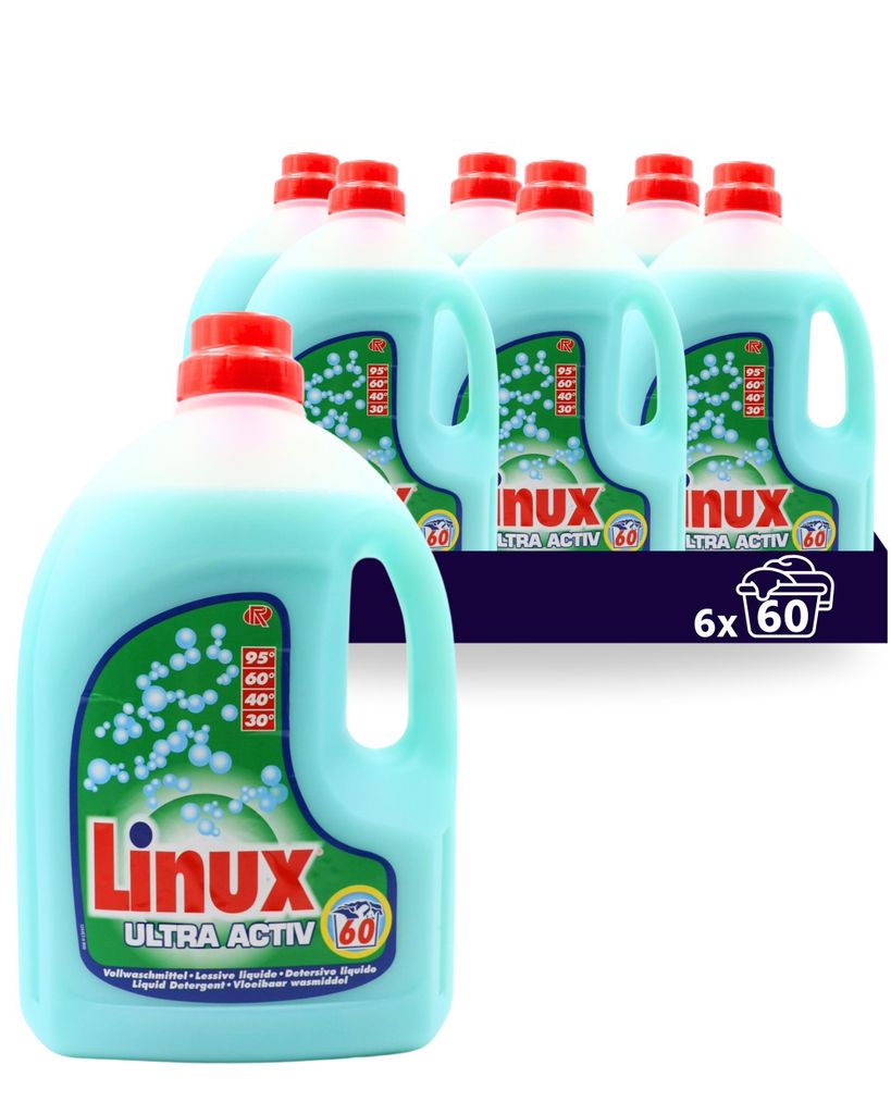 Tissue Expert Linux Ultra Activ Vollwaschmittel, Flüssigwaschmittel, Universalwaschmittel, 6x60 Waschladungen (360 WL)