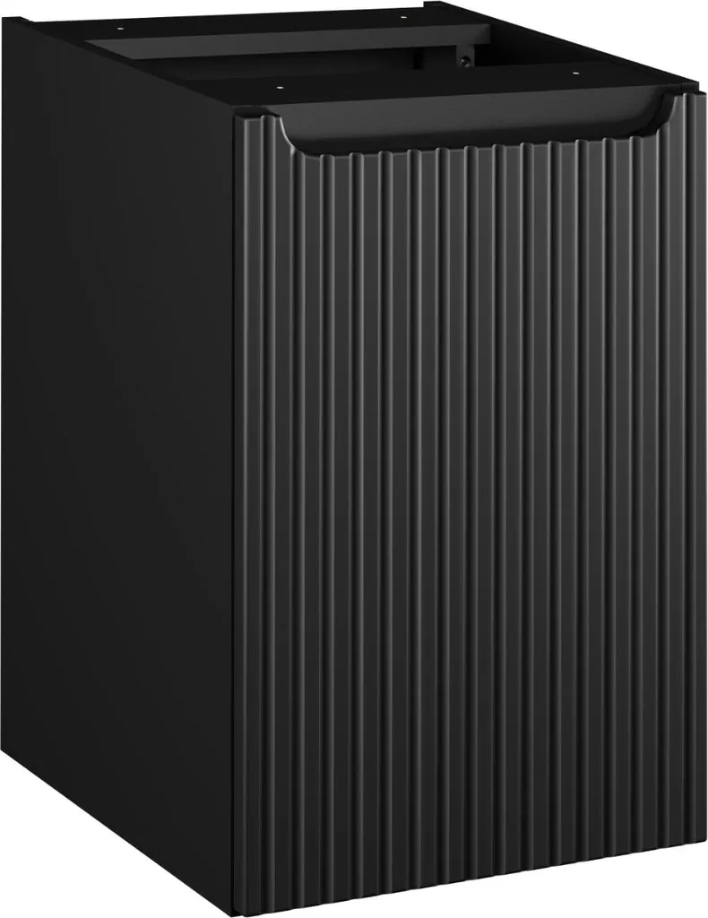 Fini le désordre avec l'Armoire à linge Nova Noire 40cm Compacte