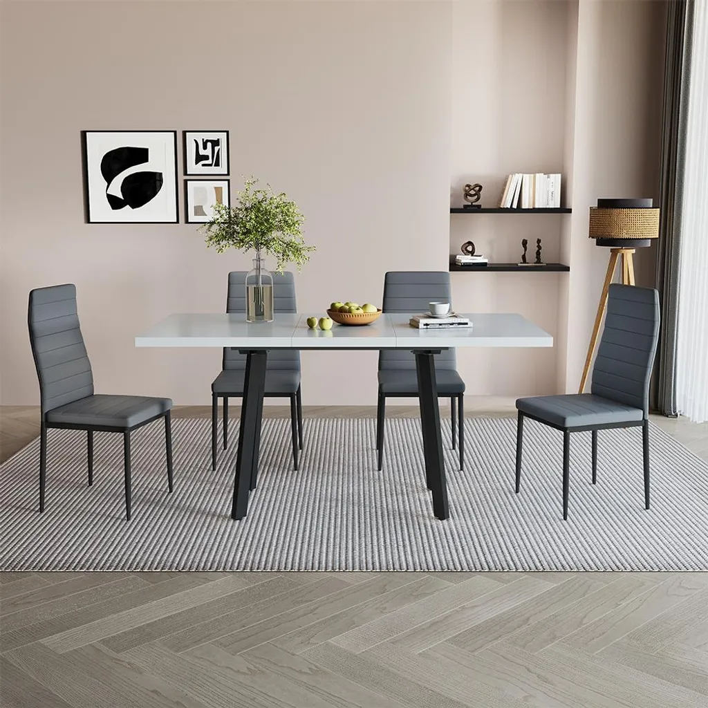 Grande table à manger extensible Vicco Tisko design bicolore 160 cm - 6