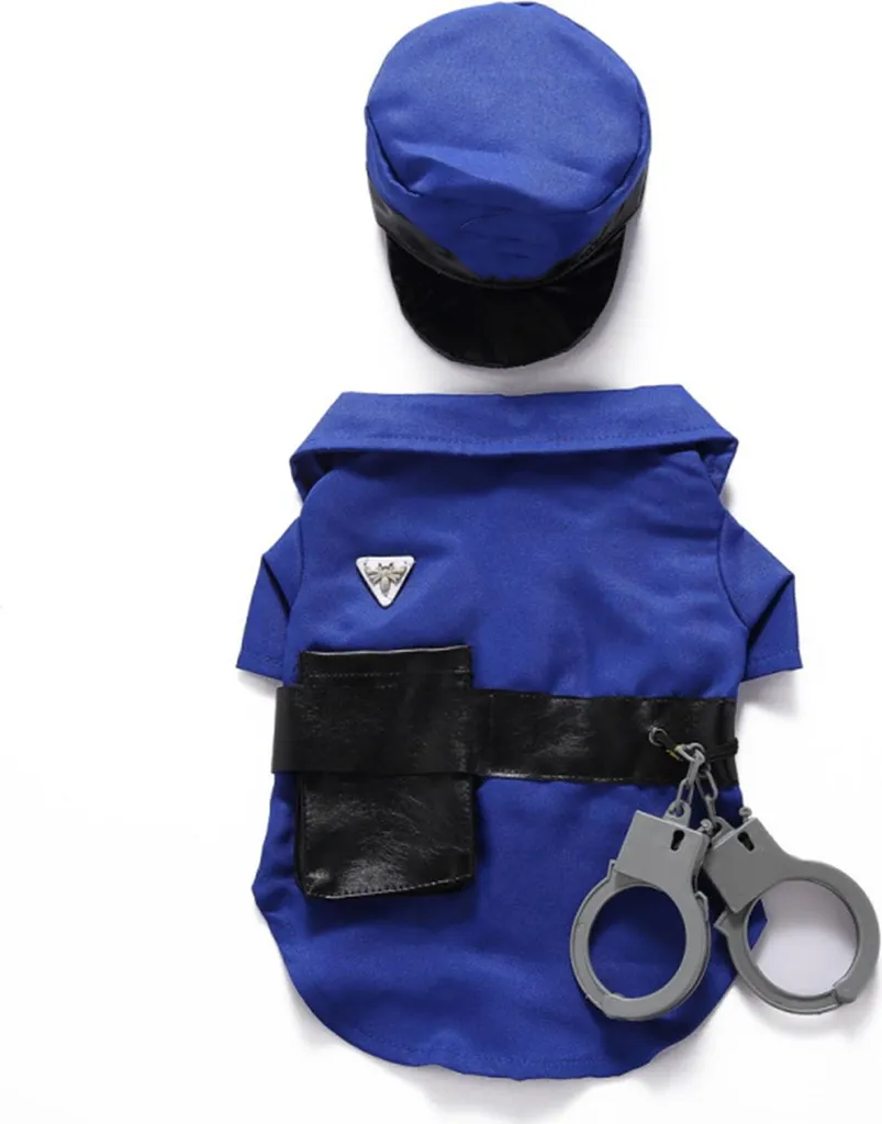 Moda Canina: Costume Poliziotto Blu L - Cosplay Traspirante