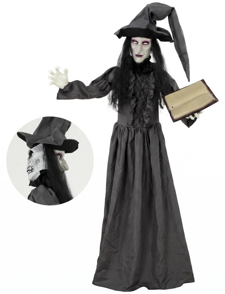 180 cm Halloween Animierte Hexe Dekoration Lebensgroß mit Produktbild 