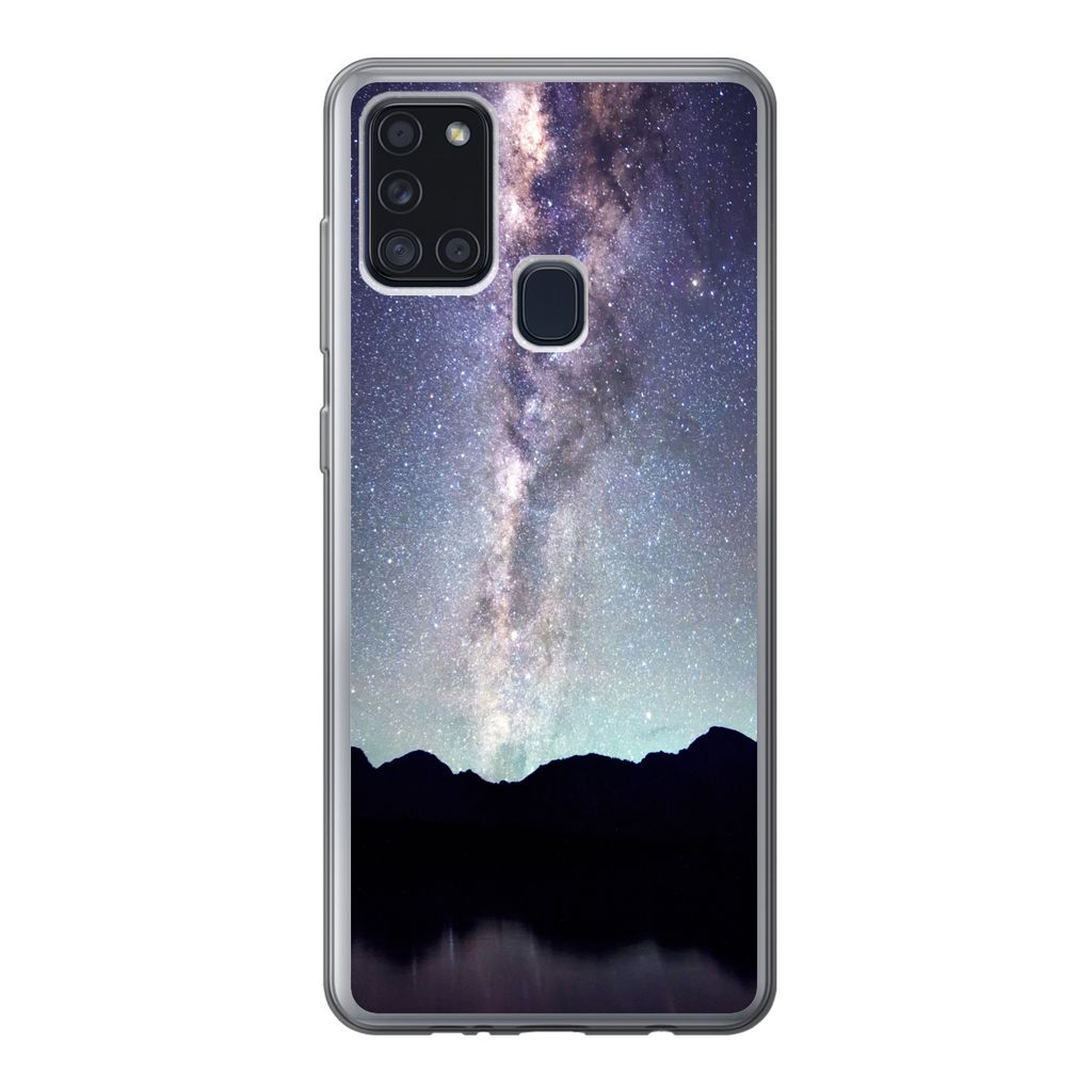 MuchoWow Handyhülle Schutzhülle Hülle für Samsung Galaxy A21s Universum - Galaxie - Sternenhimmel - Jungen - Mädchen - Kinder Silikon Softca...