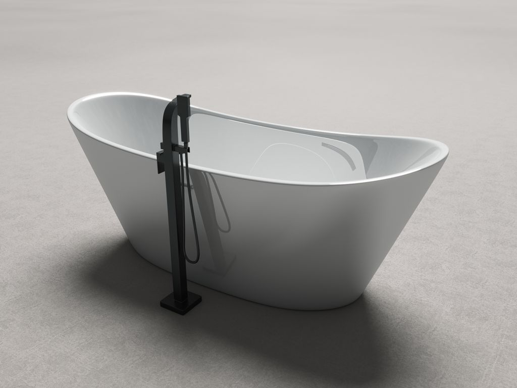 BADLAND Freistehende Badewanne Rossa 170x80 Acryl mit Produktbild 3