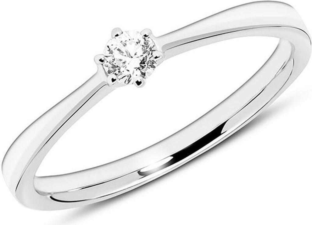 14K Weißgold Verlobungsring Diamant