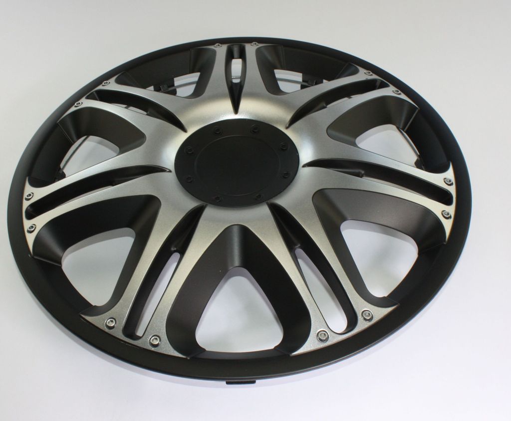 SET Radkappen Radzierblenden 4er Satz 13 NASCAR SILVER-BLACK