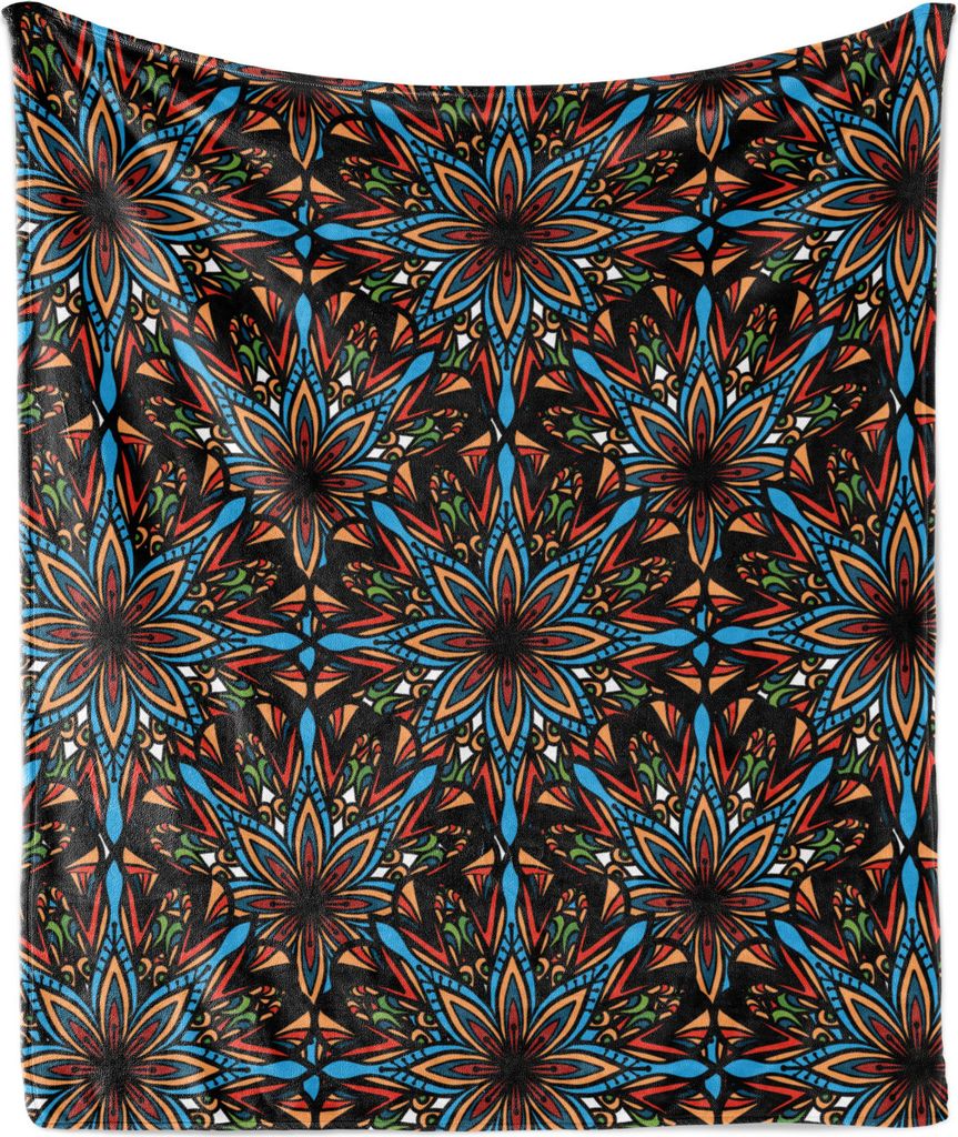 ABAKUHAUS Abstract Floral Weich Flanell Fleece Decke, Bunte Petal Forms Repetitive Design Abstrakte Moderne Funky, 175 x 230 cm, Koksgraue Mehrfarbig