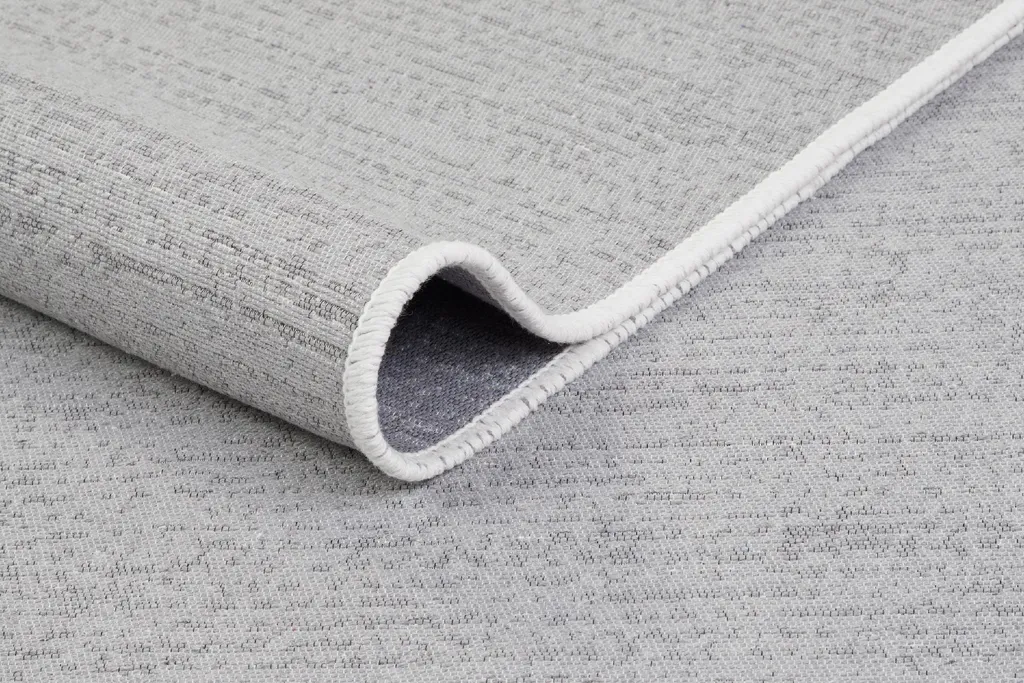 Tapis AZTECA gris uni 120 x 170 cm - Design épuré avec franges