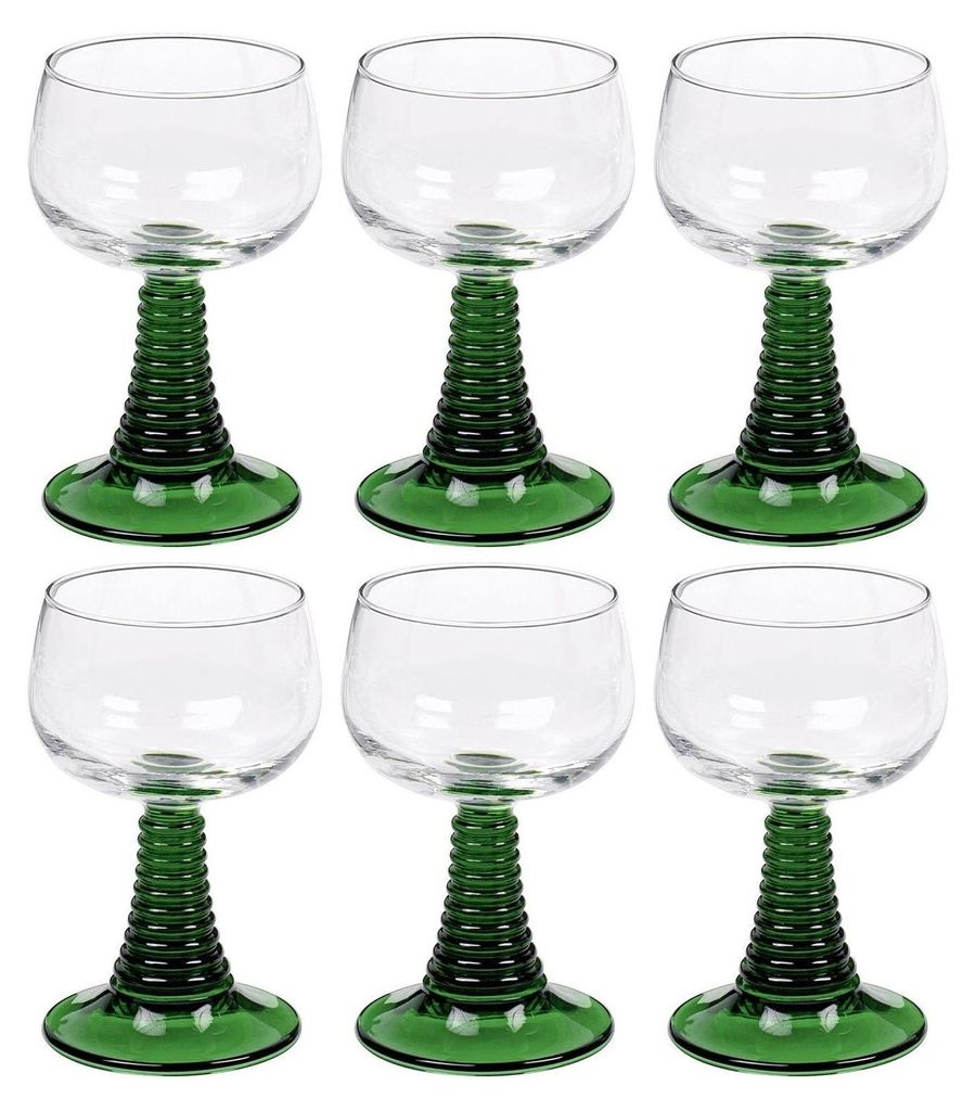 6 Römer Römergläser Grün Weingläser Wein Gläser Glas 27 cl Produktbild 