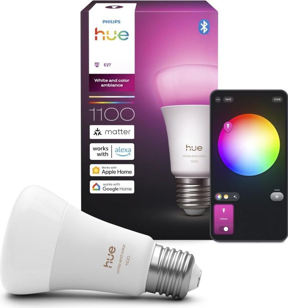 Philips Hue White & Cool Ambiente E27 1er Pack 75W Produktbild 