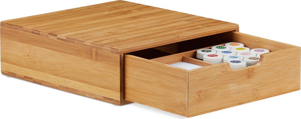 Relaxdays Ladebox van bamboe, ladeorganizer, natuurlijke Productafbeelding 
