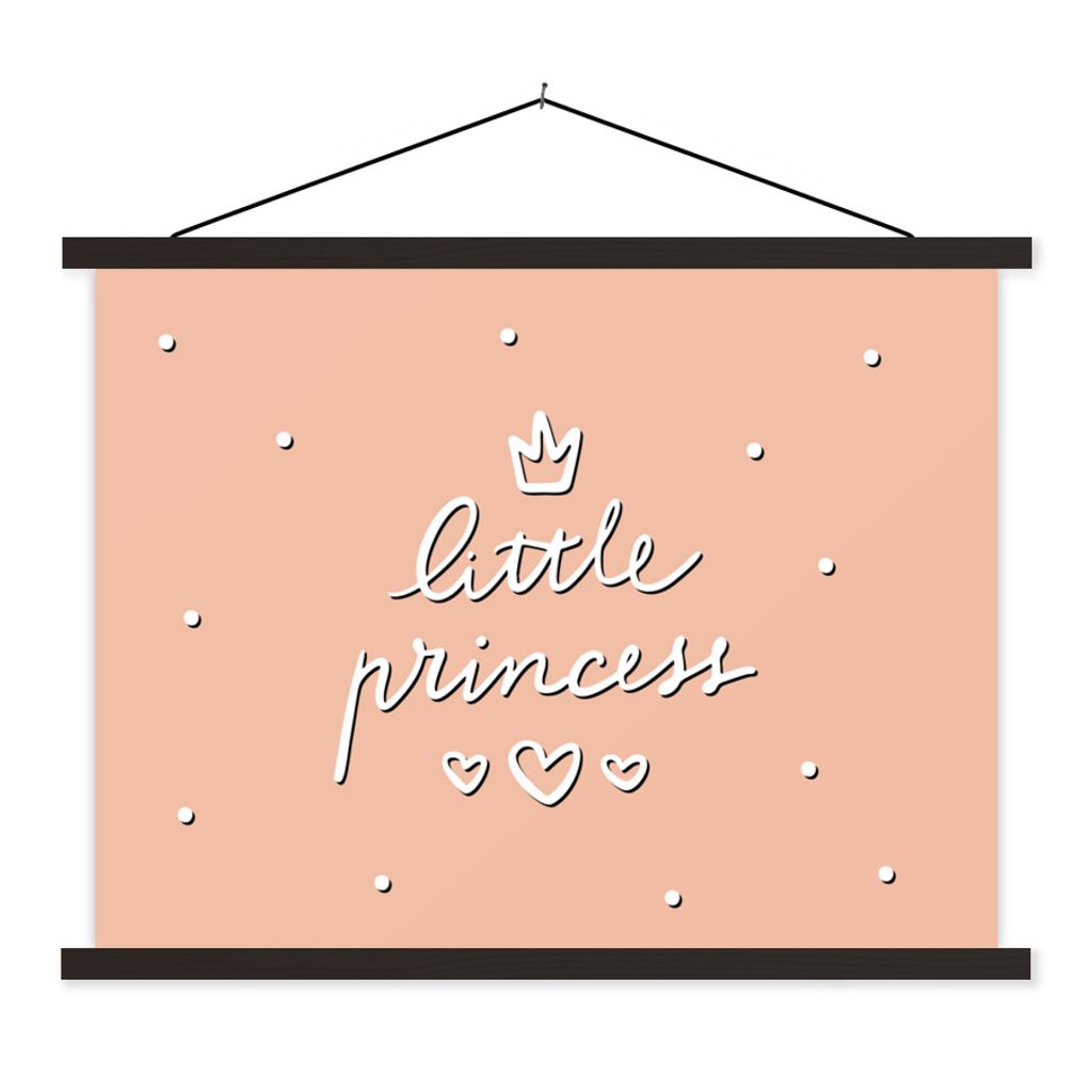 MuchoWow Textilposter Zitate - Kleine Prinzessin - Mädchen - Sprichwörter - Kinder - Baby - Mädchen 40x30 cm mit schwarzem Rahmen - Dekorationen