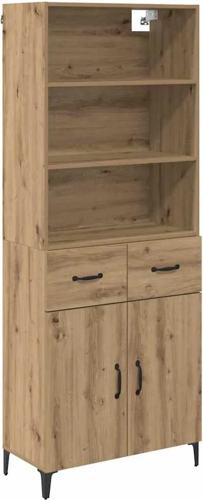 vidaXL Credenza rovere artigianale 69,5 x 34 x 180 cm Materiale a base di legno - 2