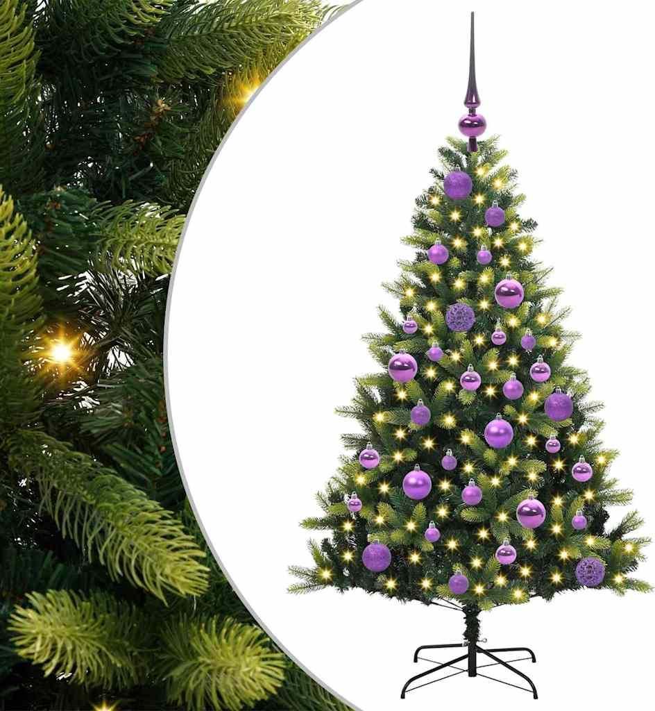 "Winteraktion" Künstlicher geflammter Weihnachtsbaum 150 LEDs Grün 120 cm - Weihnachtsgirlanden CC14464