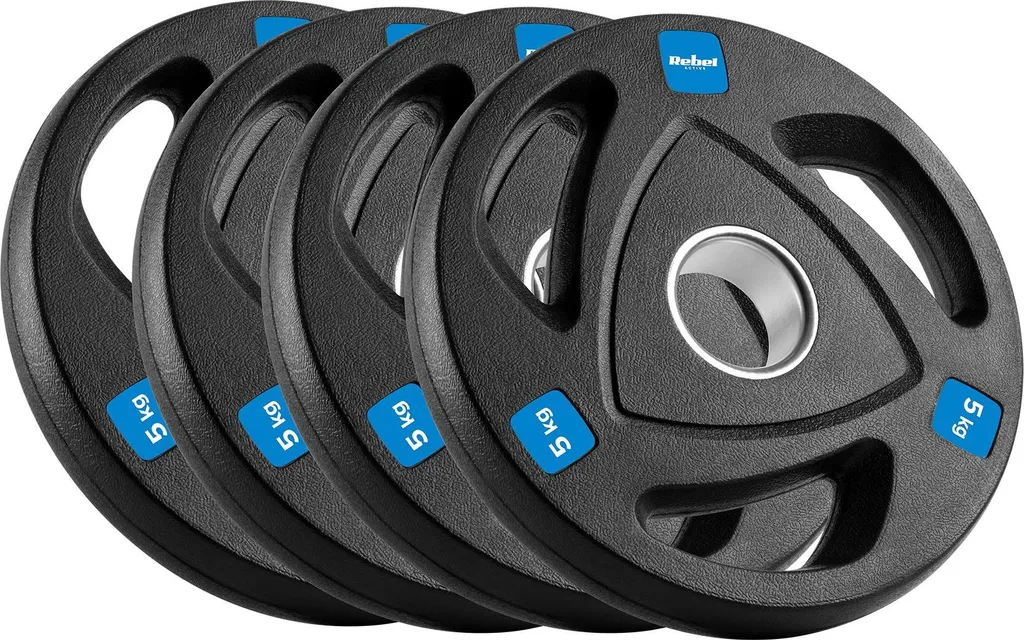 Haltères Rebel fonte 51mm : pack de 4 disques 5kg robustes et pros