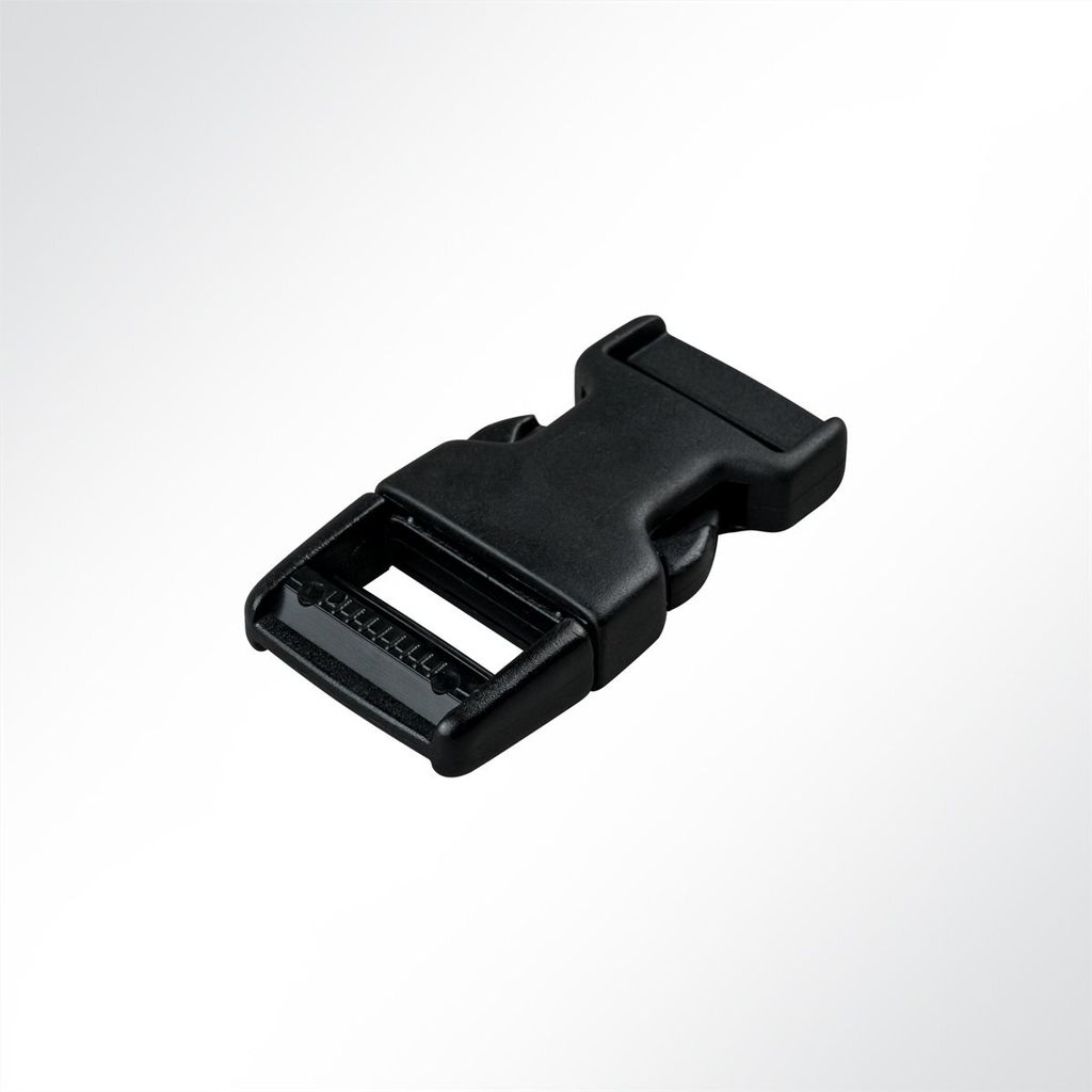 Lysel Kunststoff Klickschnalle/ Verschlussschnalle schwarz, (BxL) 25x67mm in Schwarz (10 Stück)