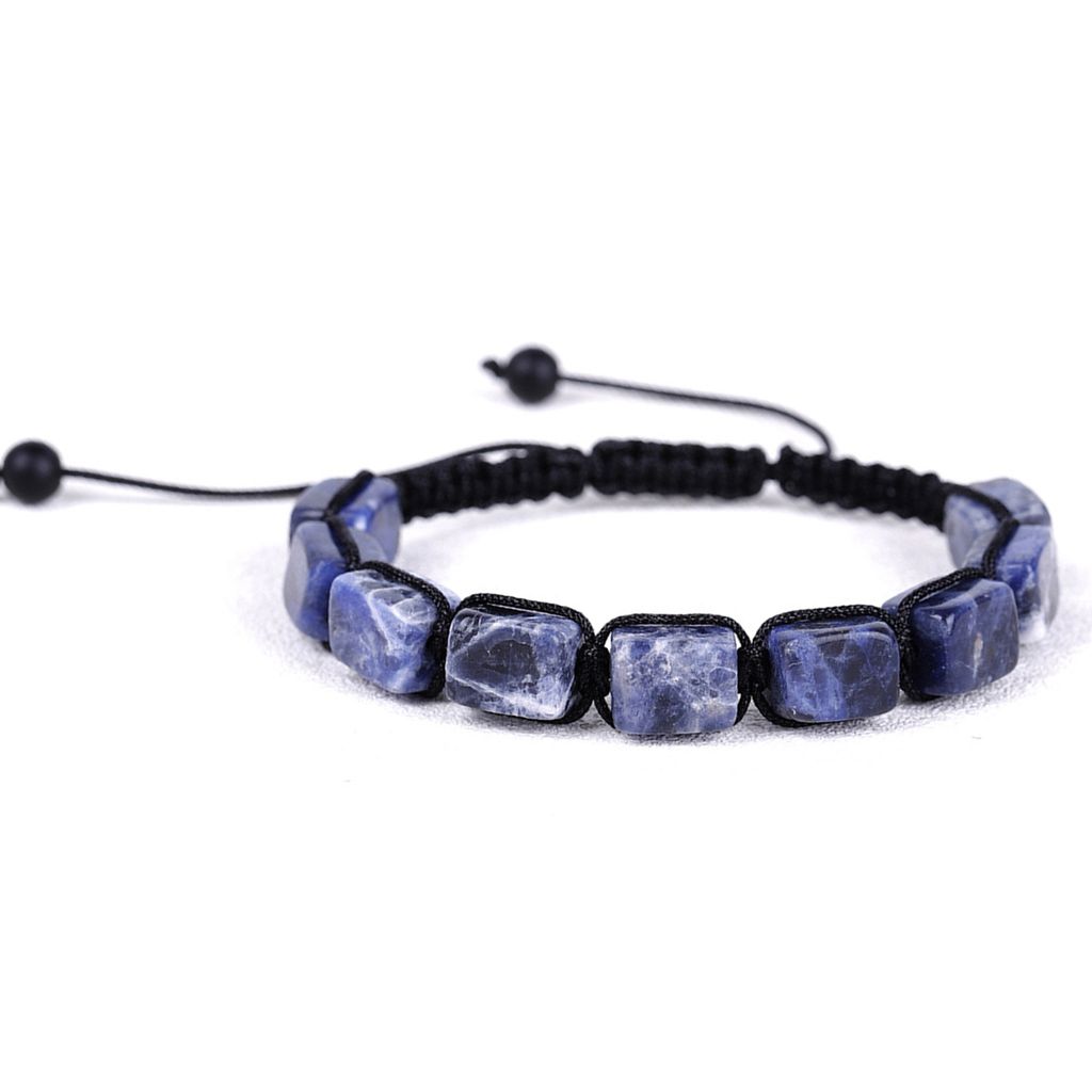 Paar-Armband, handgefertigt, sturzsicher, lichtecht, verstellbar, nicht verstreut, Uni-Perlen, geknotet, gewebt, Yoga-Armband, Heimbedarf-Blau