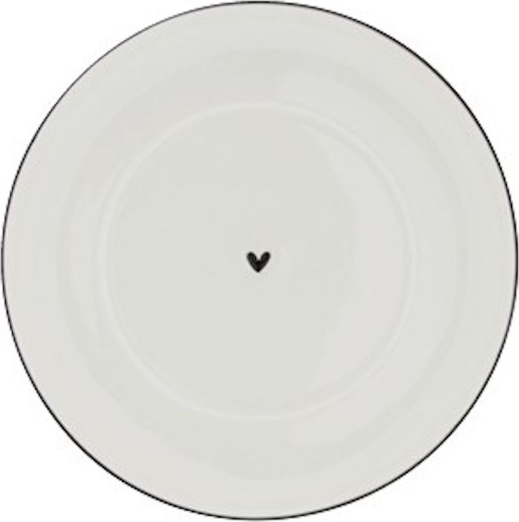 Untertasse Unterteller HEART weiß mit schwarzem Rand 15cm Produktbild 