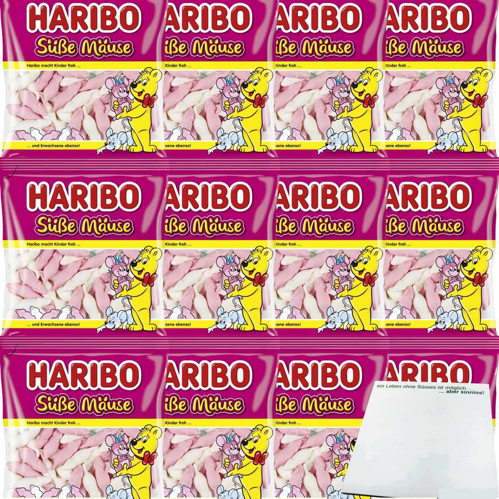 Haribo Süße Mäuse Schaumzucker 12er Pack (12x175g Packung) Produktbild 