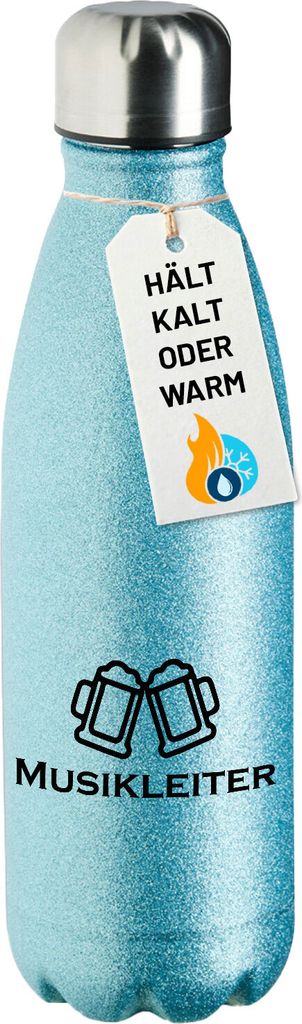 Huuraa Trinkflasche Musikleiter Schützenfest 500ml Blue Edelstahl Wasserflasche Trinkflasche Geschenkidee