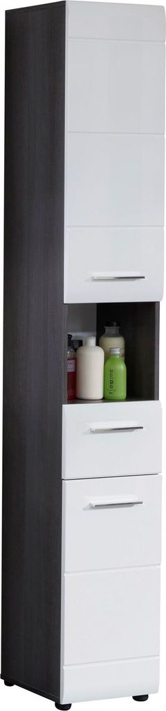 trendteam Bad Hochschrank Line/Skin Sardegna Rauchsilber Produktbild 2