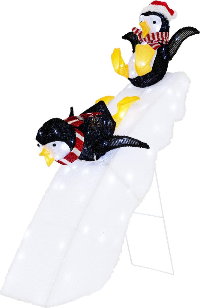COSTWAY Pingouin de Noël LED, décoration de Noël illuminée Image du produit 