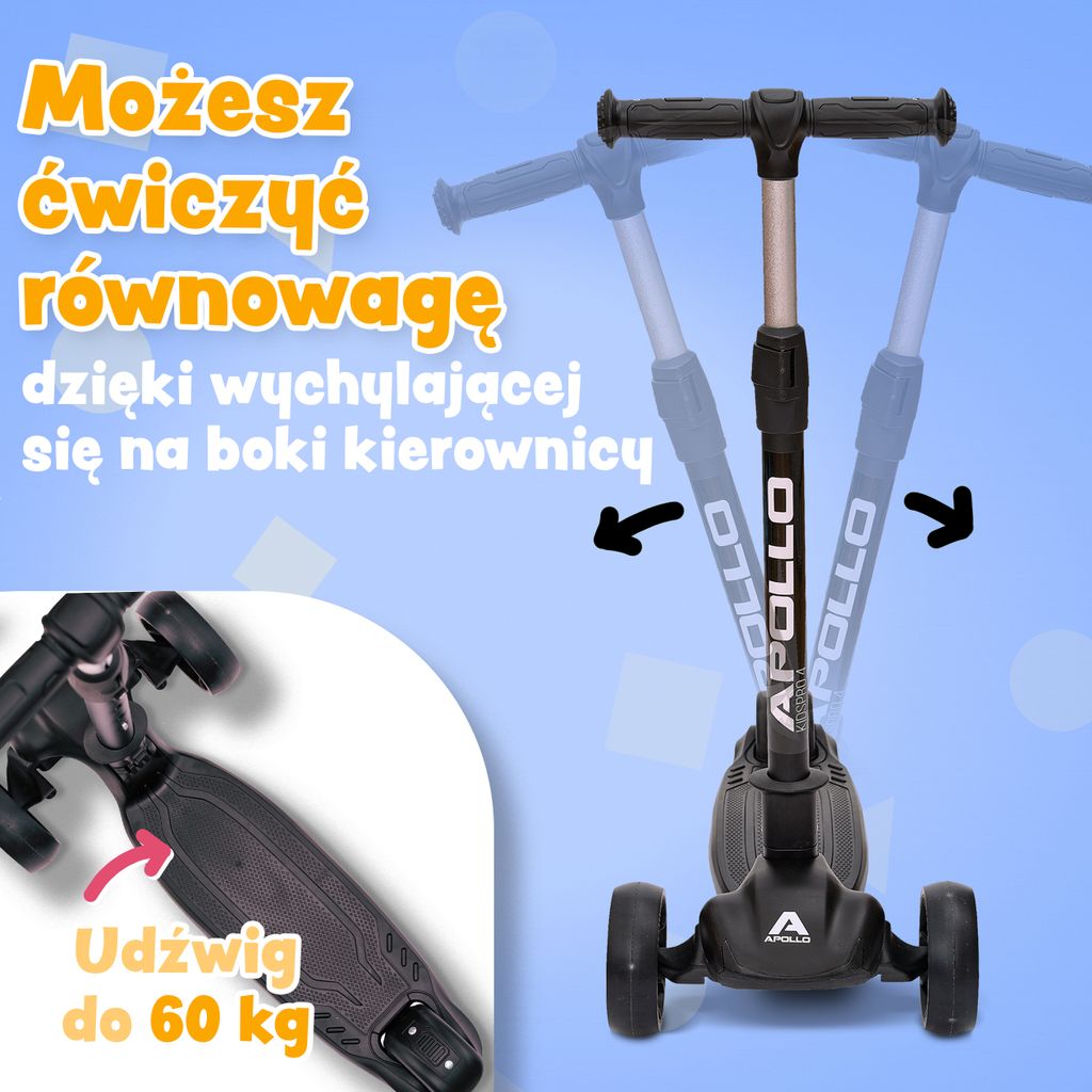 Apollo Hulajnoga dla dzieci "KidsPro4" składana hulajnoga Zdjęcie produktu 3