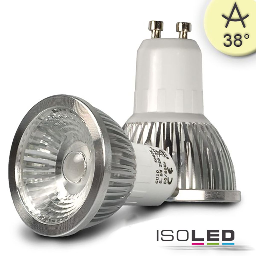ISOLED GU10 LED Strahler 5,5W COB, 38°, warmweiß, dimmbar Produktbild 