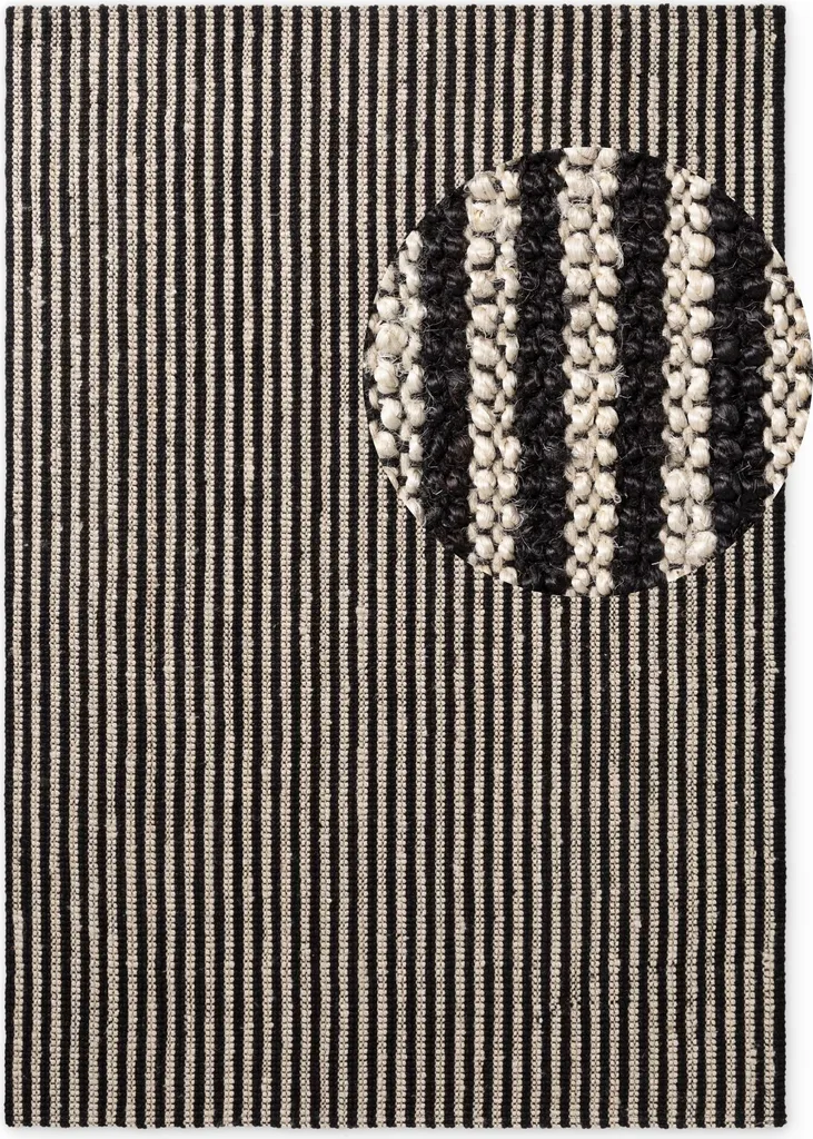 Tapis de chambre en jute Elle Decoration Harvest pour ambiance zen Noir