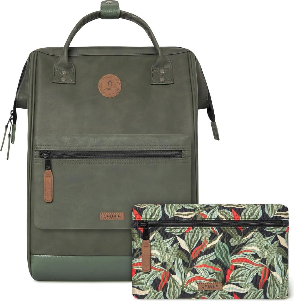 Zaino Cabaia Busan Verde 23L per Università e PC - Vegan Nubuck