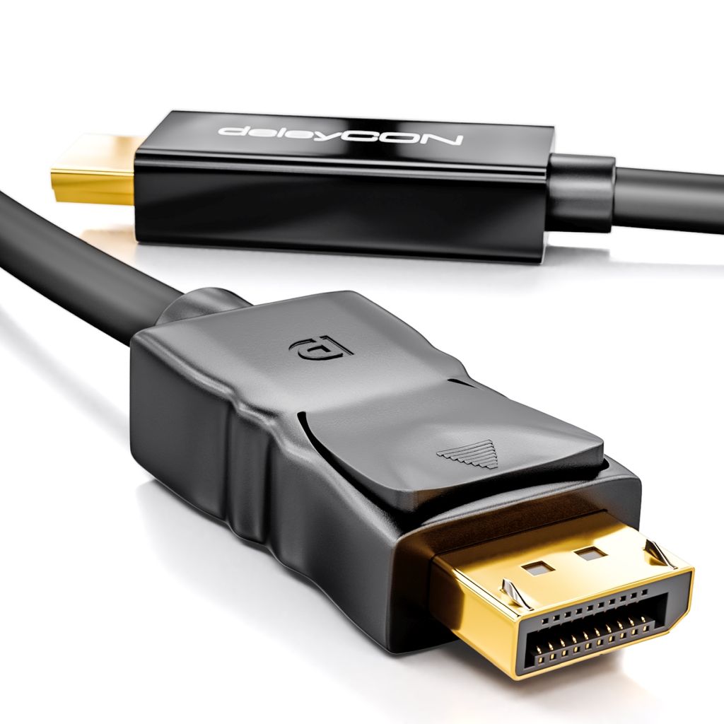 deleyCON 0,15m Mini DisplayPort/Thunderbolt zu HDMI Adapter UHD 2160p Schwarz 