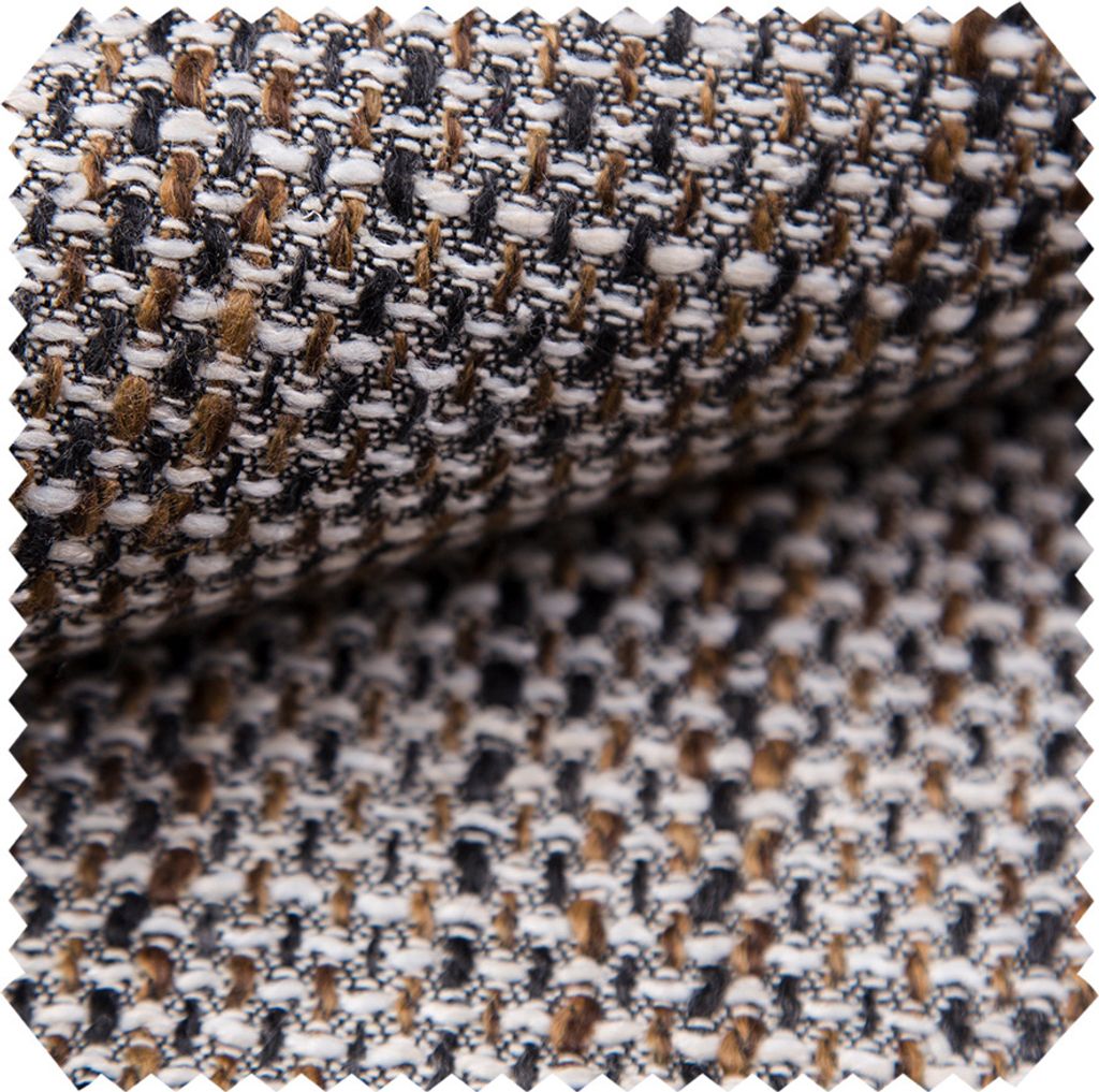 novely LANZ Premium Möbelstoff mit Schwerem Webcharakter - Grob Gewebter Polsterstoff - Pflegeleichte Meterware 1lfm - Farbe: 10 Beige Schwarz