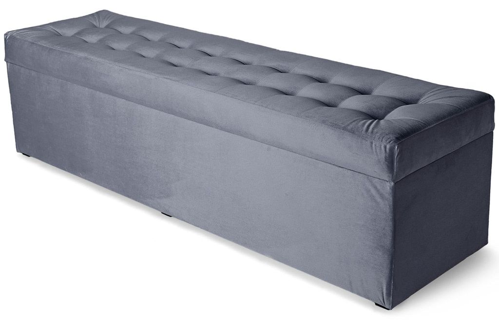 MG Design Polsterhocker Grau 45x160 cm - Stauraum 190L, bis Produktbild 