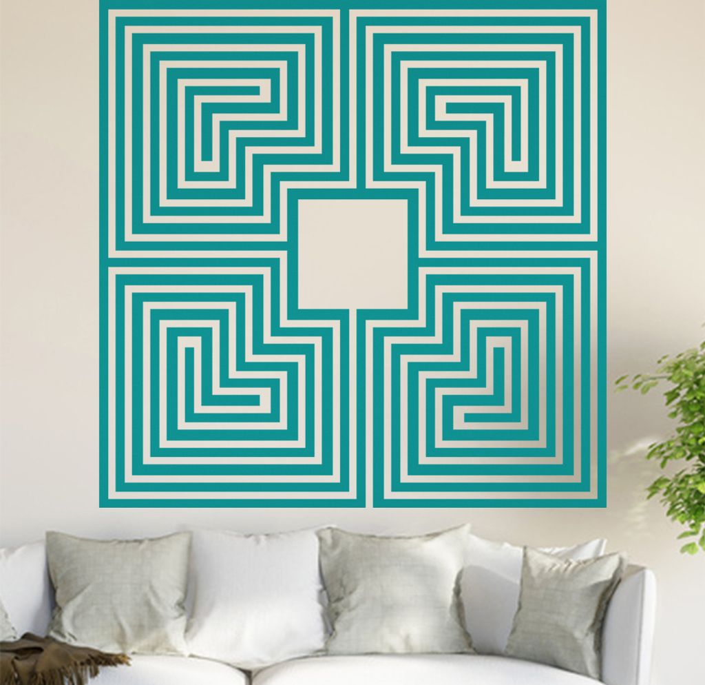 Römisches Labyrinth Wandtattoo in 6 Größen - Wandaufkleber Wall Sticker - Dekoration, Küche, Wohnzimmer, Schlafzimmer, Badezimmer
