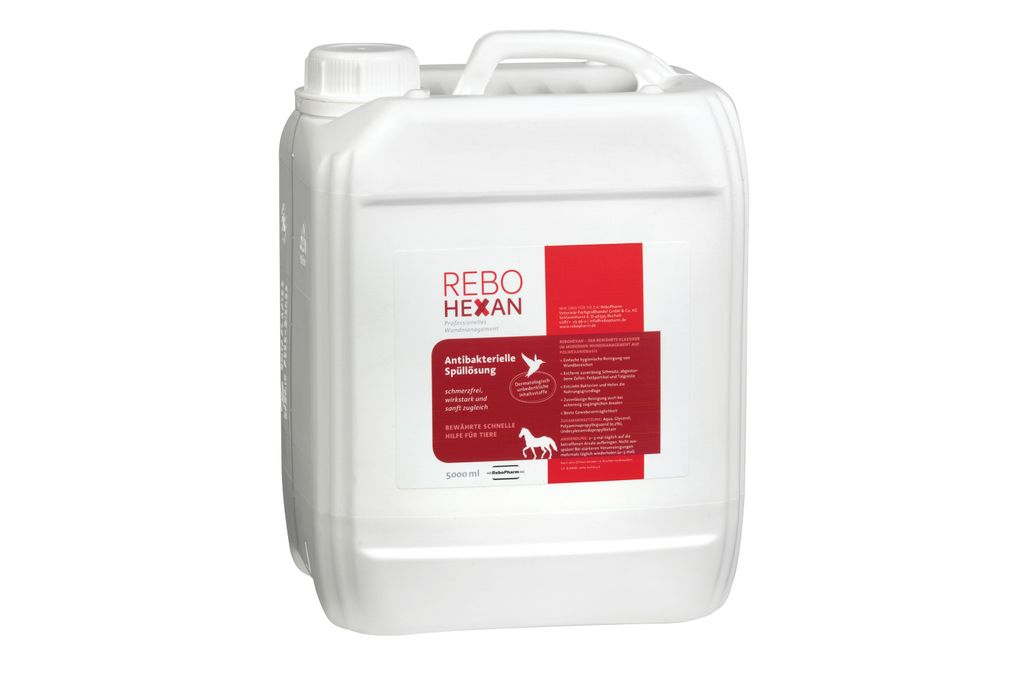 ReboHexan Spüllösung 5000 ml: Essentielles Wundreinigungsmittel, Tiefenreinigung für alle Haustiere, Alkoholfrei, Schmerzlose Anwendung, Effektiv