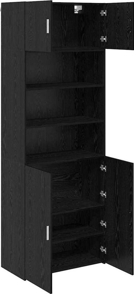 Aufbewahrungsschrank Schwarz Eichen-Optik 80 x 42,5 x 225 cm