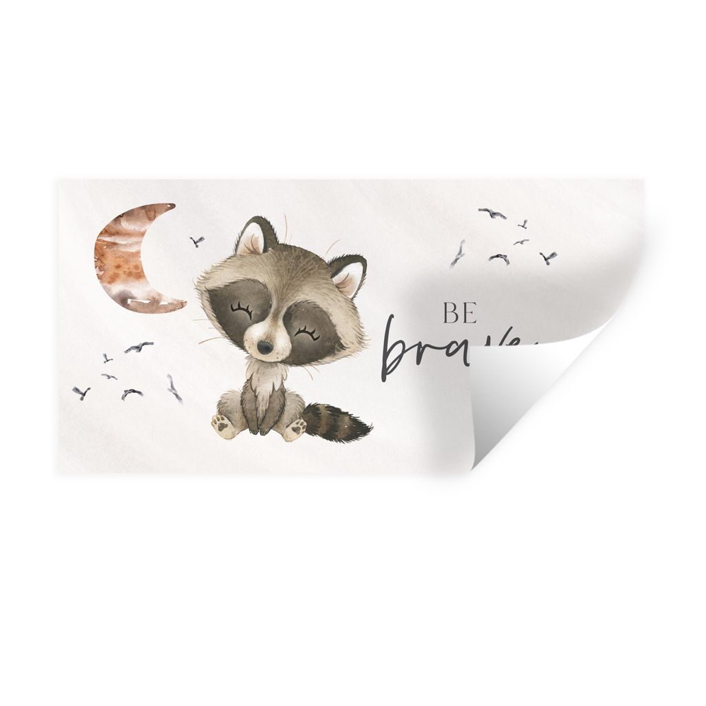 MuchoWow Wandtattoo Wandsticker Wandaufkleber Aquarell - Sei mutig - Zitate - Kinder - Jungen - Mädchen 160x80 cm Selbstklebend und Repositionie...