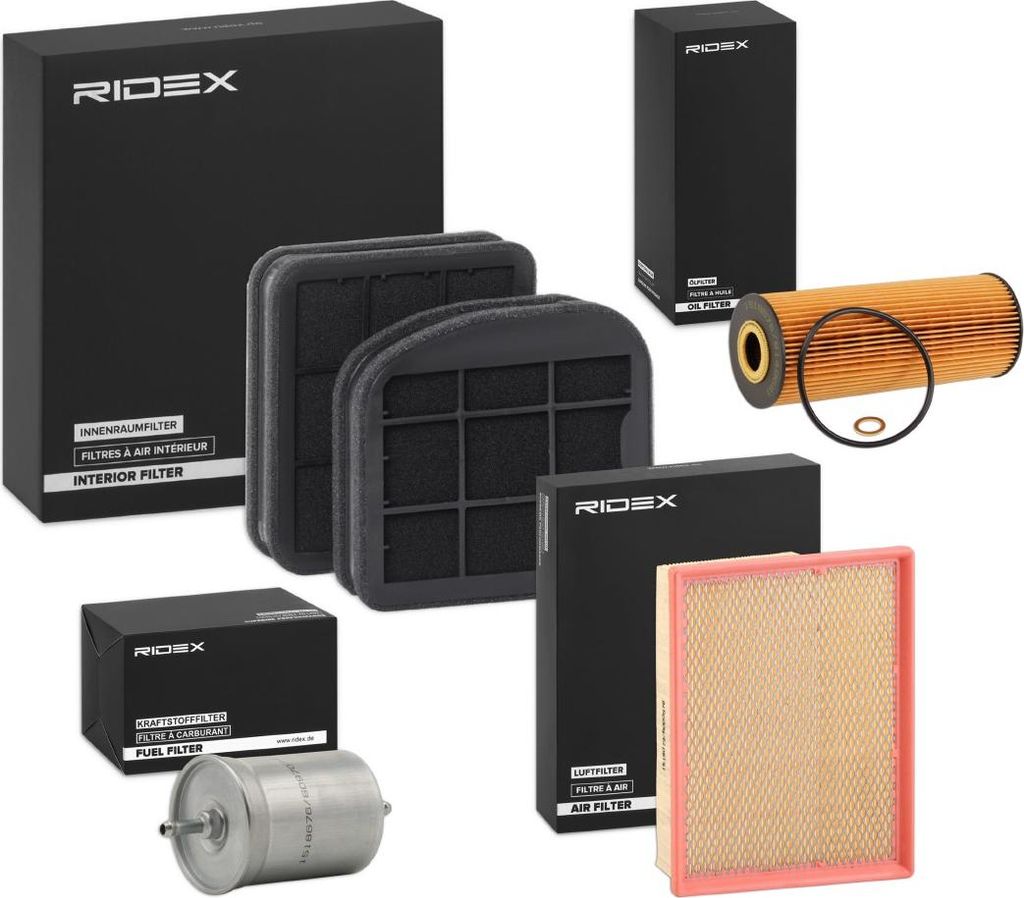 RIDEX Filterset Inspektionspaket Filtersatz passend für MERCEDES-BENZ C-Klasse Limousine (W202) CLK (C208) CLK Cabriolet (A208) C-Klasse T-modell