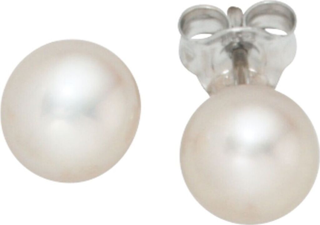 Paar Stecker Ohrstecker Ohrschmuck 7-7,5mm weiße Perlen 925 Produktbild 