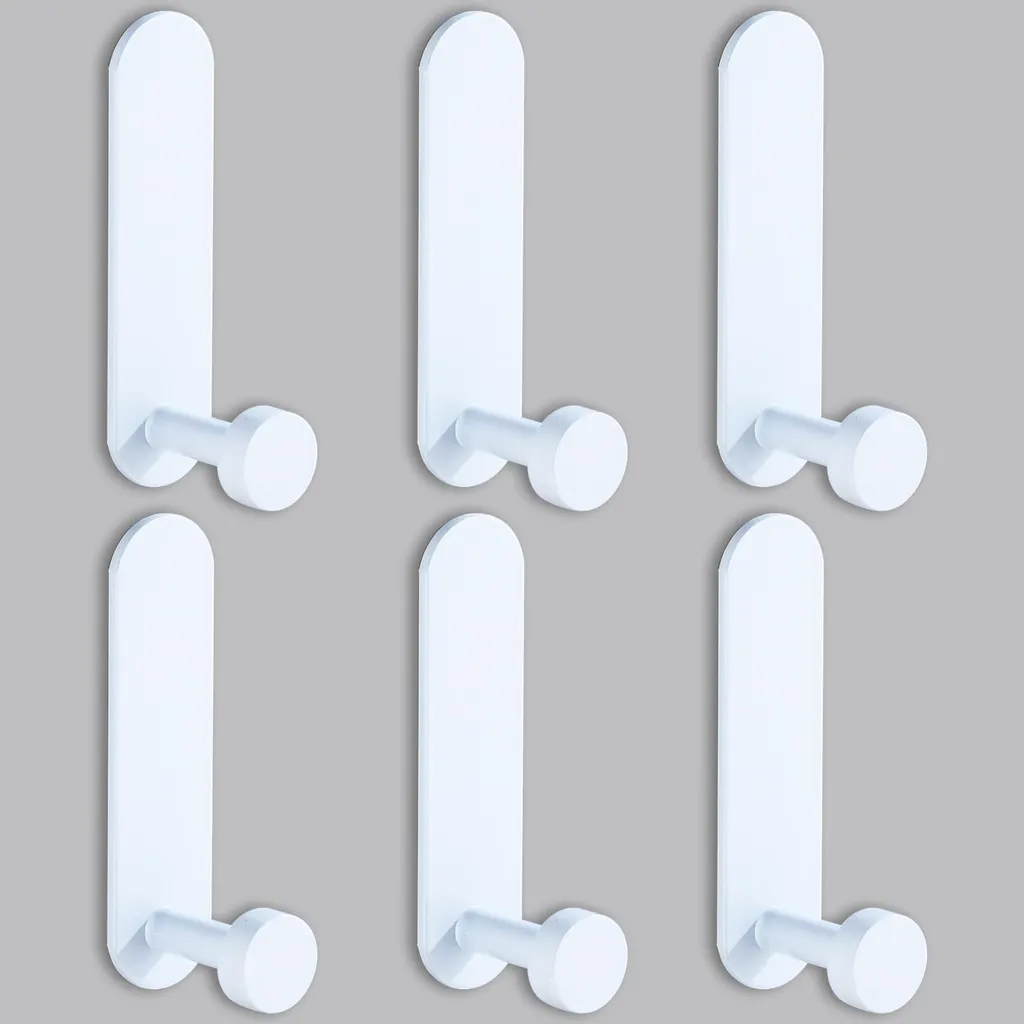 Accroche serviette adhésif pour douche et dessus de porte - Lot de 6