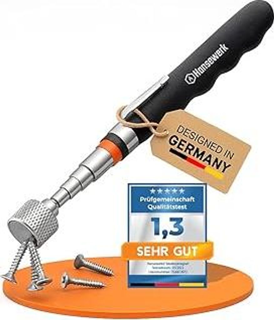 Hansewerkoriginal teleskop Stabmagnet Magnetstab Teleskopmagnet ausziehbar Magnetheber pick-up 80 cm teleskop stab stark magnet magnetstange stift ...